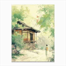 Uji Japan 1 Retro Illustration Canvas Print