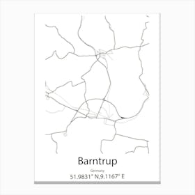 Barntrup,Germany Minimalist Map Canvas Print