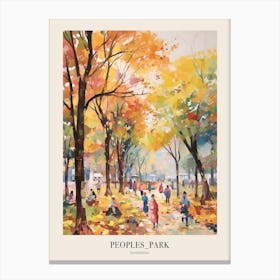 Autumn City Park Painting Peoples Park Shanghai China Poster Canvas Print