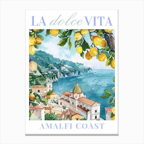 amalfi coast print 1 Canvas Print