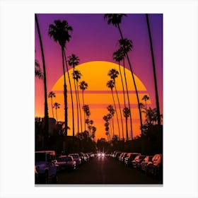Retro Sunset Canvas Print