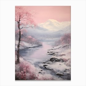 Dreamy Winter Painting The Lake District England 2 Canvas Print