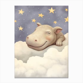 Sleeping Baby Hippopotamus Canvas Print