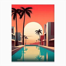 Miami Beach Florida, Usa, Bold Outlines 1 Canvas Print
