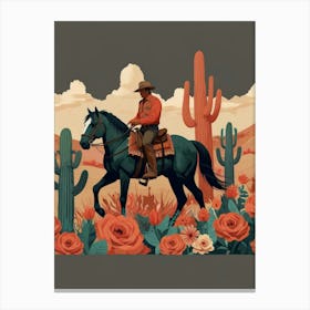 Cowboy In The Desert 23 Canvas Print