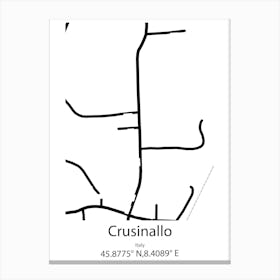 Crusinallo,Italy Minimalist Map Canvas Print