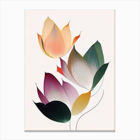 Lotus Flower Petals Abstract Line Drawing 3 Canvas Print