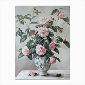 A World Of Flowers Camellia 1 Painting Canvas Print