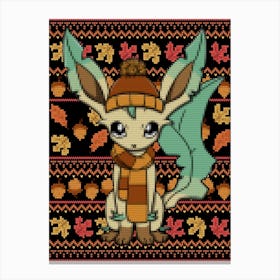 Fall Leafeon Sweater - Pokemon Autumn Canvas Print