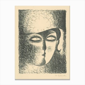 Head Of A Young Woman In A Hat, Mikuláš Galanda Canvas Print