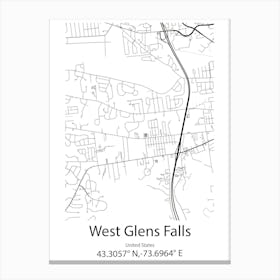 West Glens Falls,United States Minimalist Map Lienzo