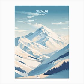 Poster Of Gudauri   Georgia, Ski Resort Illustration 3 Canvas Print