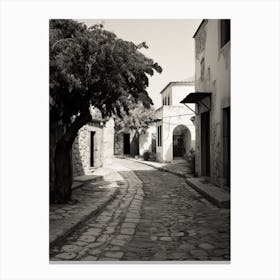 Rhodes, Greece, Mediterranean Black And White Photography Analogue 3 Canvas Print