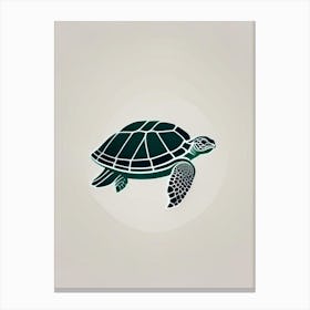 Conservation Sea Turtle, Sea Turtle Retro Minimal 2 Canvas Print