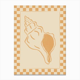 Seashell 01 with Checkered Border Canvas Print