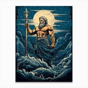  An Illustration Of The Greek God Poseidon 7 Canvas Print