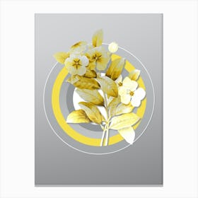Botanical Periwinkle in Yellow and Gray Gradient n.434 Canvas Print