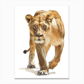 Barbary Lioness On The Prowl Clipart 1 Canvas Print