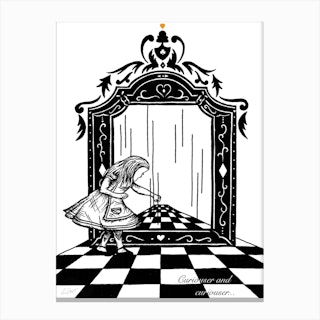 Alice In Wonderland Alice And The Looking Glass Canvas Print