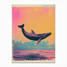 Whimsical Whale Polaroid Inspired 1 Canvas Print