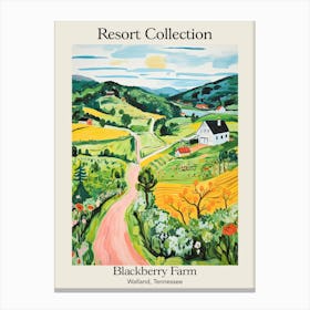Poster Of Blackberry Farm   Walland, Tennessee   Resort Collection Storybook Illustration 4 Canvas Print