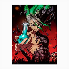 Anime Character With Green Hair Canvas Print