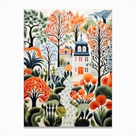 Fredriksdal Museum And Gardens Sweden Modern Illustration 1 Canvas Print