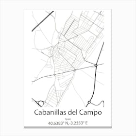 Cabanillas Del Campo,Spain Minimalist Map Canvas Print