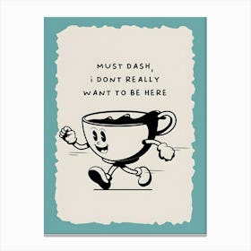 Retro Coffee Cup Of Tea Kitchen Canvas Print