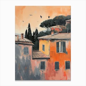 Portofino Rooftops Morning Skyline 2 Canvas Print