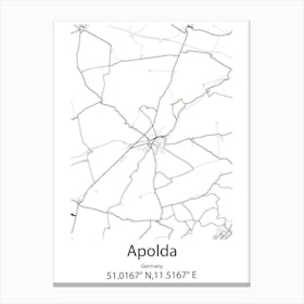 Apolda,Germany Minimalist Map Canvas Print