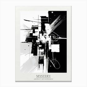 Mystery Abstract Black And White 4 Poster Canvas Print