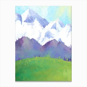 Watercolor Of Mountains 7 Canvas Print