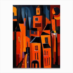 Village At Night Canvas Print