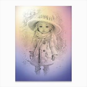 Little Girl In A Hat 2 Canvas Print
