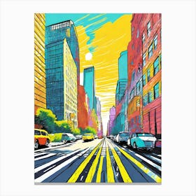 New York City Street Abstract Canvas Print