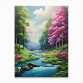 Pink Trees In The Forest Canvas Print