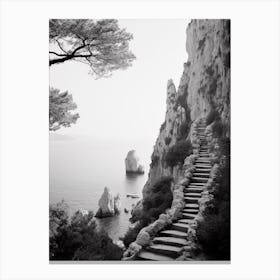 Capri, Italy, Black And White Photography 1 Canvas Print