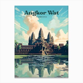 Angkor Wat Cambodia Buddha Temple Travel Art Canvas Print