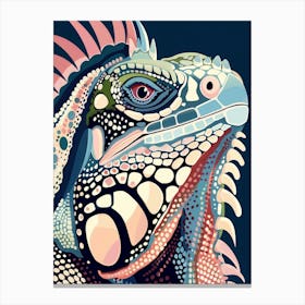 Fiji Crested Iguana Abstract Modern Illustration 5 Canvas Print