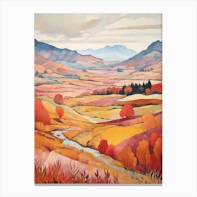 Autumn National Park Painting The Lake District Uk  2 Canvas Print