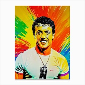 Sylvester Stallone Colourful Pop Movies Art Movies Canvas Print