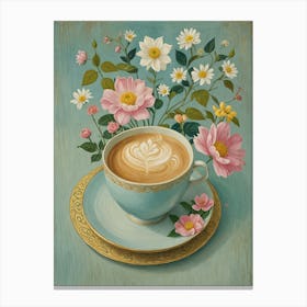 Coffee And Flowers 1 Canvas Print