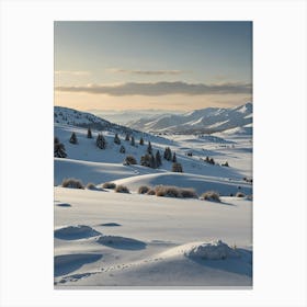 Landscape In The Snow Canvas Print