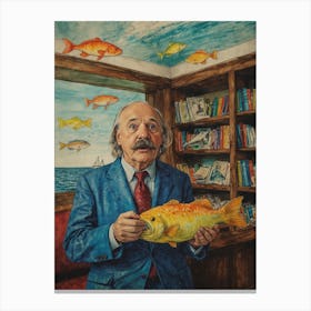 Man With A Fish Canvas Print