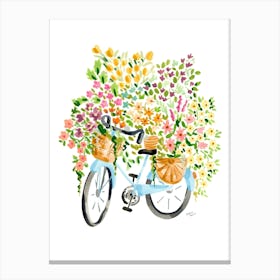 Flower Bike Canvas Print