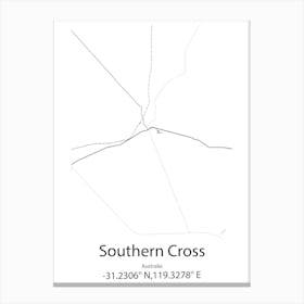 Southern Cross,Australia Minimalist Map Canvas Print