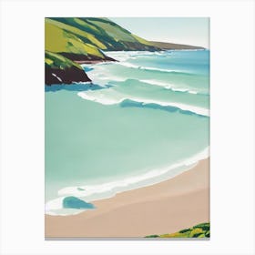 Croyde Bay Beach, Devon Contemporary Illustration 1  Canvas Print