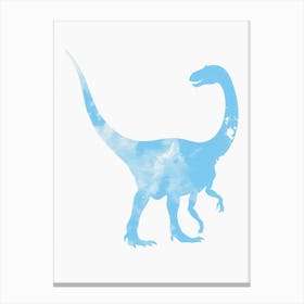 Pastel Blue Dinosaur Silhouette 1 Canvas Print
