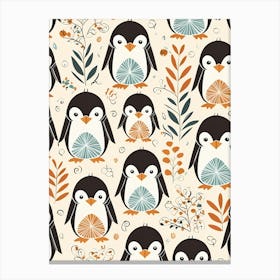 Floral Cute Baby Penguin Nursery (6) Canvas Print
